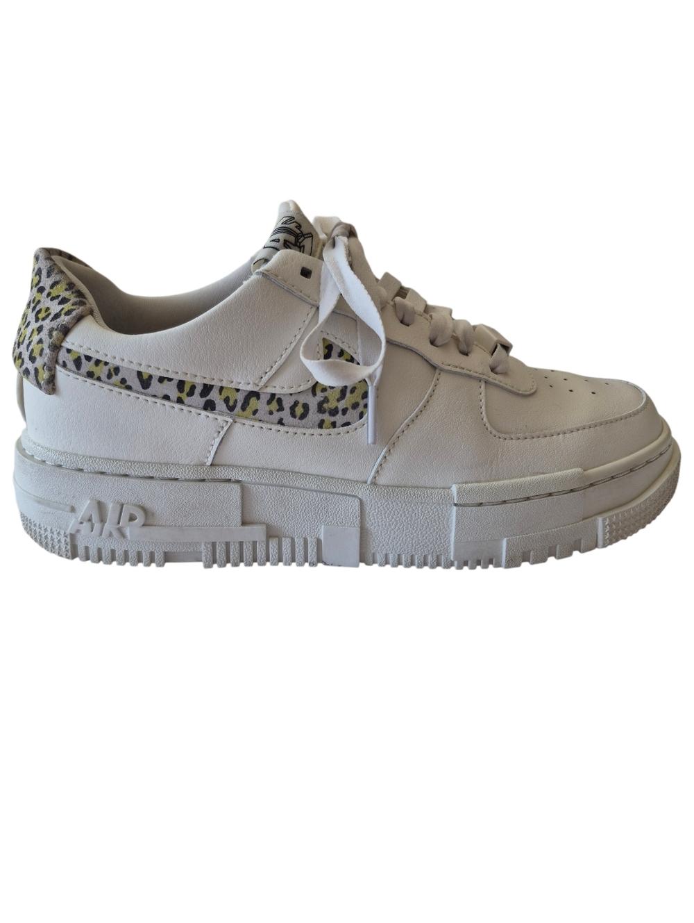 Nike Air Force Leopard Womens White Sneakers, Size 7.5